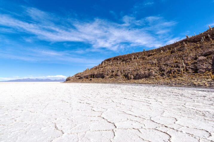Vista de un salar en el norte argentino con montañas de fondo, representativo de las zonas de Jujuy y Catamarca donde se desarrollan proyectos de litio.